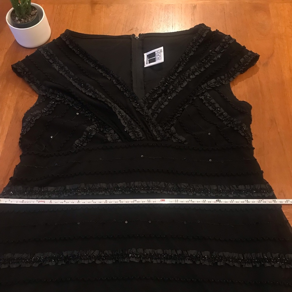 Dazzling Black Cocktail Dress - Size 16 - Perfect for Holiday Parties - Picture 9 of 10